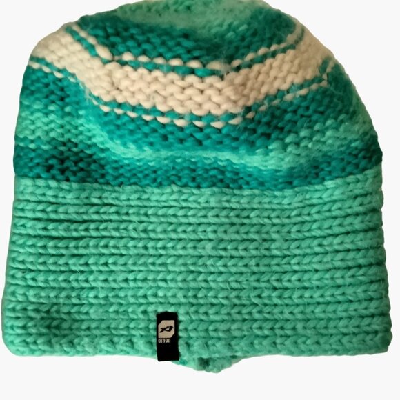 Orage Beanie Hat Aqua Teal White Button Detail Knit Girls M Medium 2014 - Picture 3 of 5
